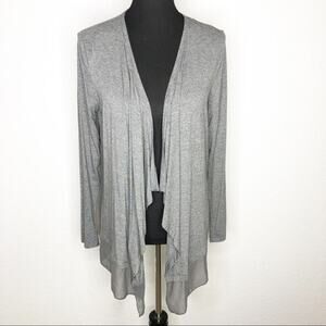 Design History gray open front waterfall cardigan NWT size Missy Small
